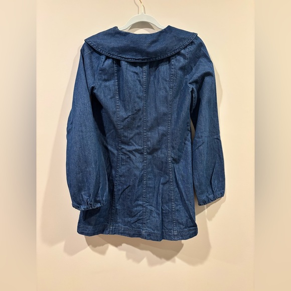 Zara Blue Buttoned Mini Dress with Sailor Collar - Picture 7 of 10